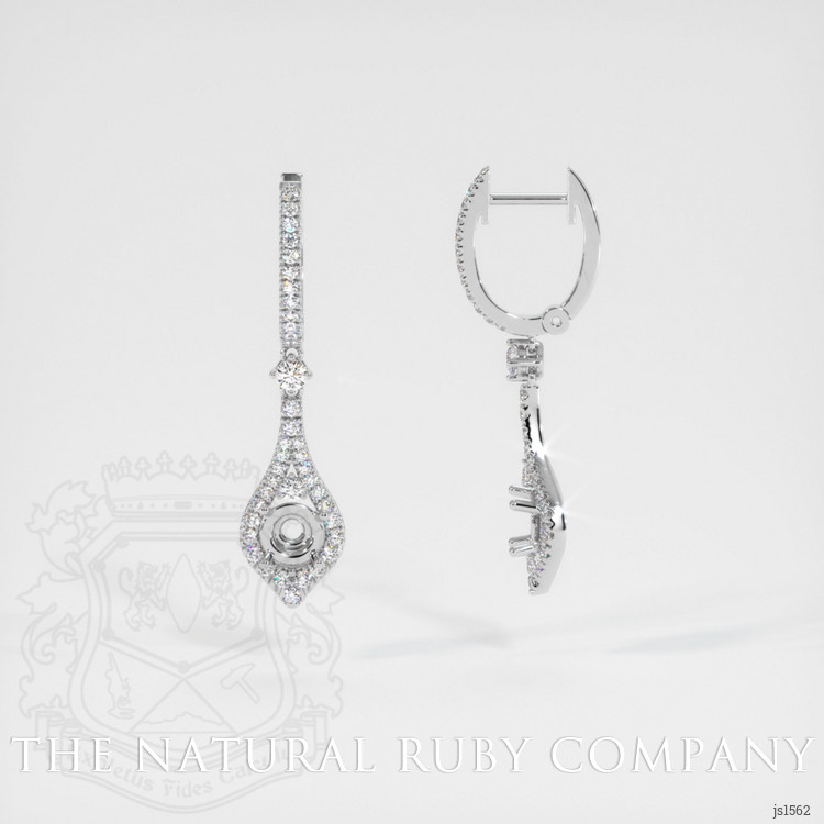 18K White Gold Pave Earring Setting