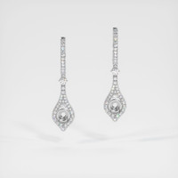 18K White Gold Pave Earring Setting Image