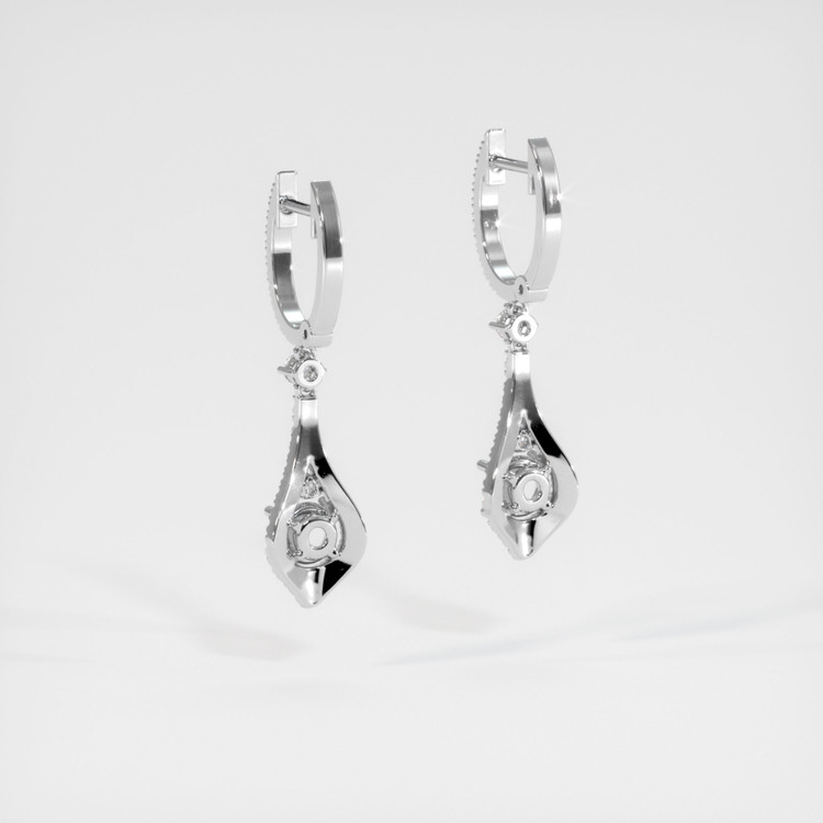 18K White Gold Pave Earring Setting