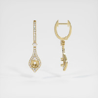 14K Yellow Gold Pave Earring Setting Image