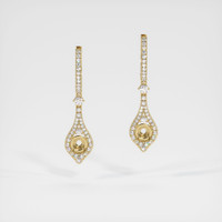 14K Yellow Gold Pave Earring Setting Image