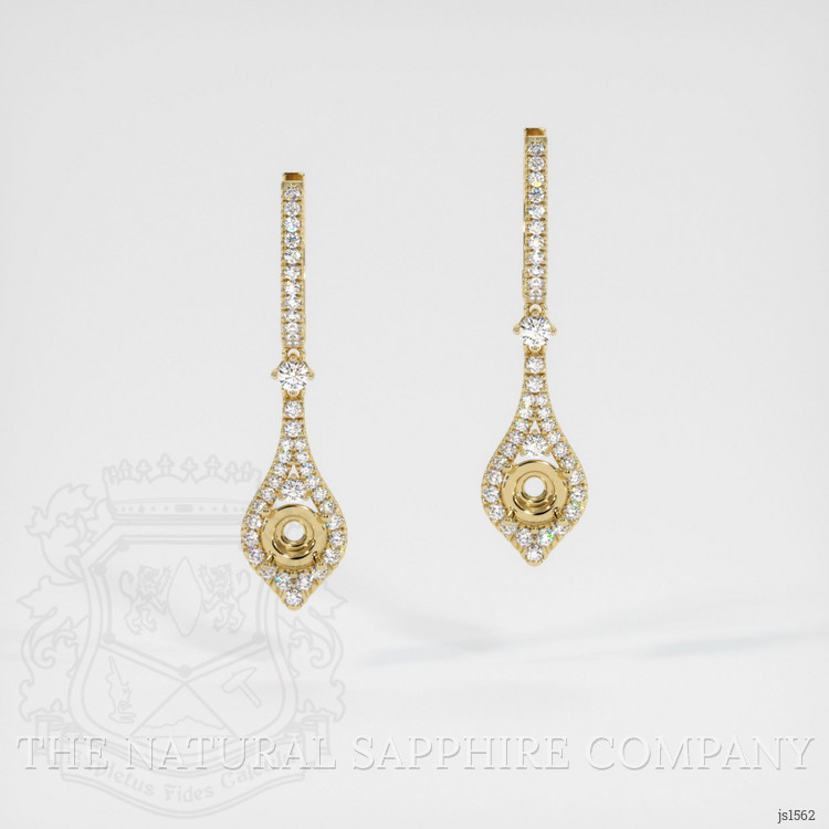 14K Yellow Gold Pave Earring Setting