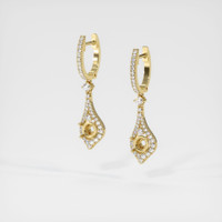 18K Yellow Gold Pave Earring Setting Image