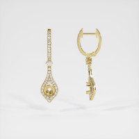 18K Yellow Gold Pave Earring Setting Image