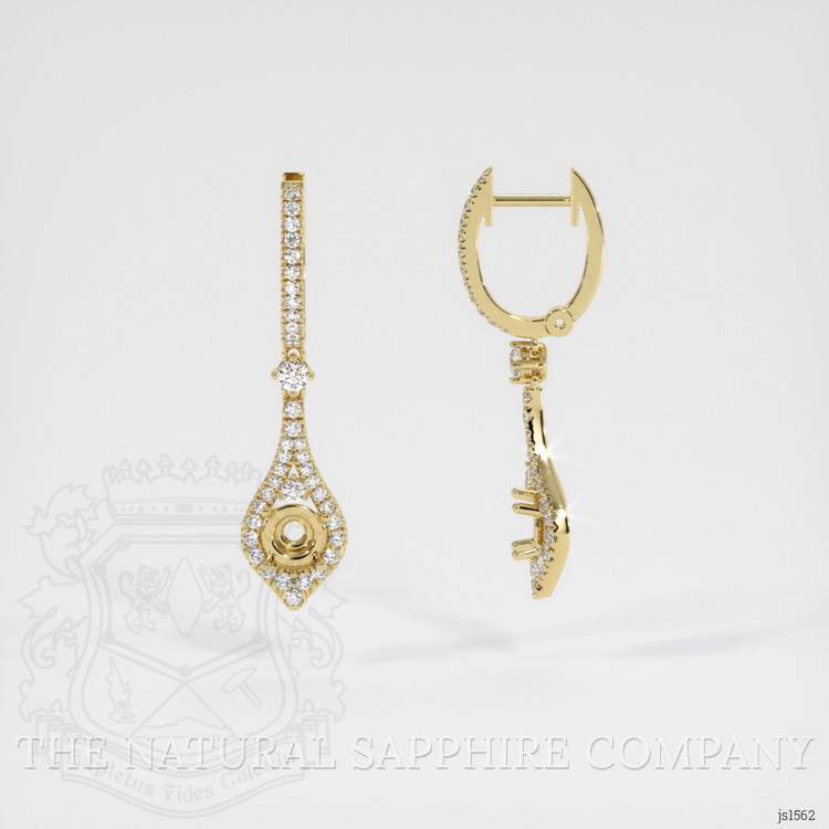 18K Yellow Gold Pave Earring Setting