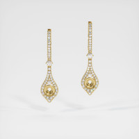 18K Yellow Gold Pave Earring Setting Image