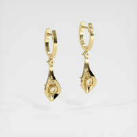 18K Yellow Gold Pave Earring Setting Image