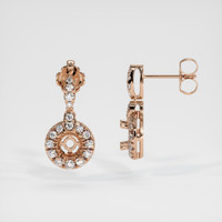14K Rose Gold Pave Earring Setting Image
