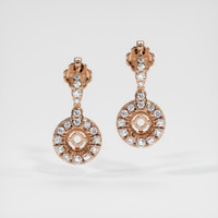 14K Rose Gold Pave Earring Setting Image