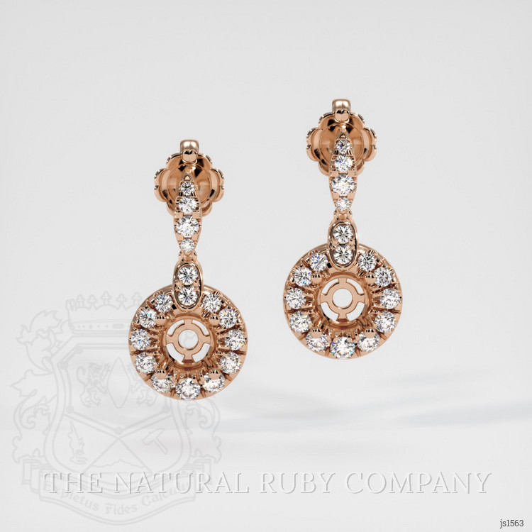 14K Rose Gold Pave Earring Setting