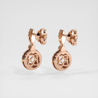 14K Rose Gold Pave Earring Setting Image