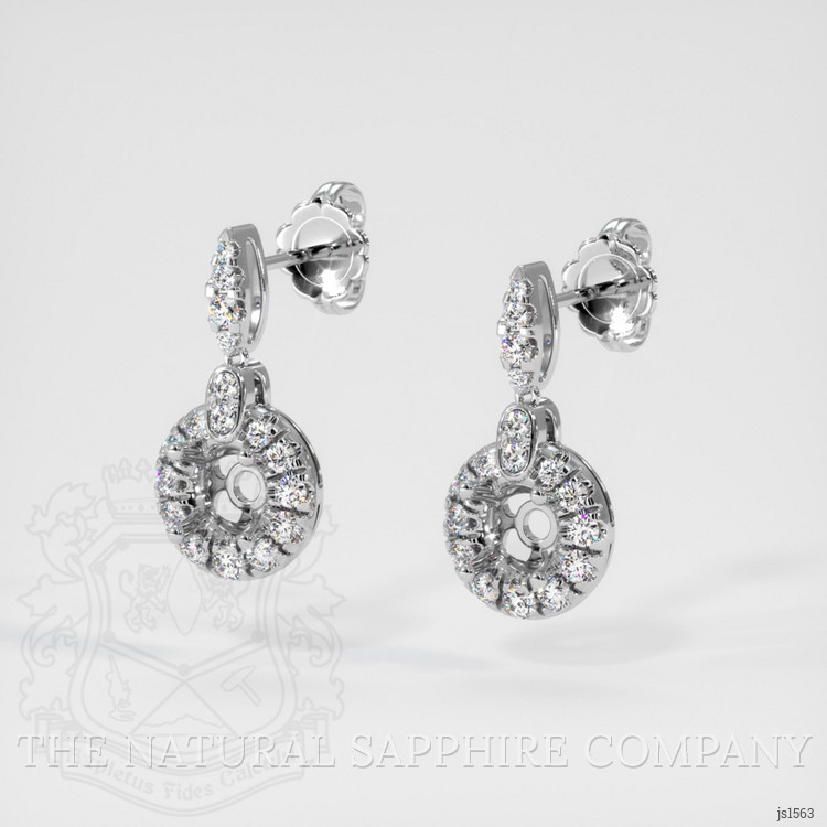 14K White Gold Pave Earring Setting