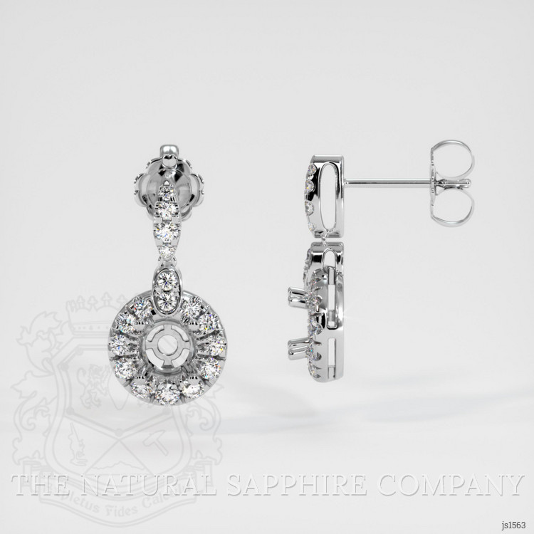 14K White Gold Pave Earring Setting
