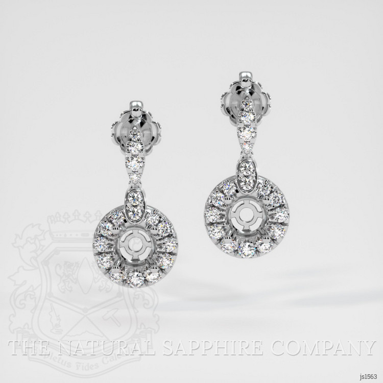 14K White Gold Pave Earring Setting