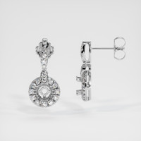 18K White Gold Pave Earring Setting Image
