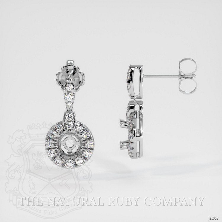 18K White Gold Pave Earring Setting