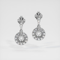18K White Gold Pave Earring Setting Image