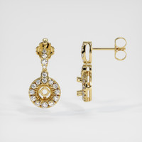 14K Yellow Gold Pave Earring Setting Image