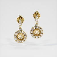 14K Yellow Gold Pave Earring Setting Image