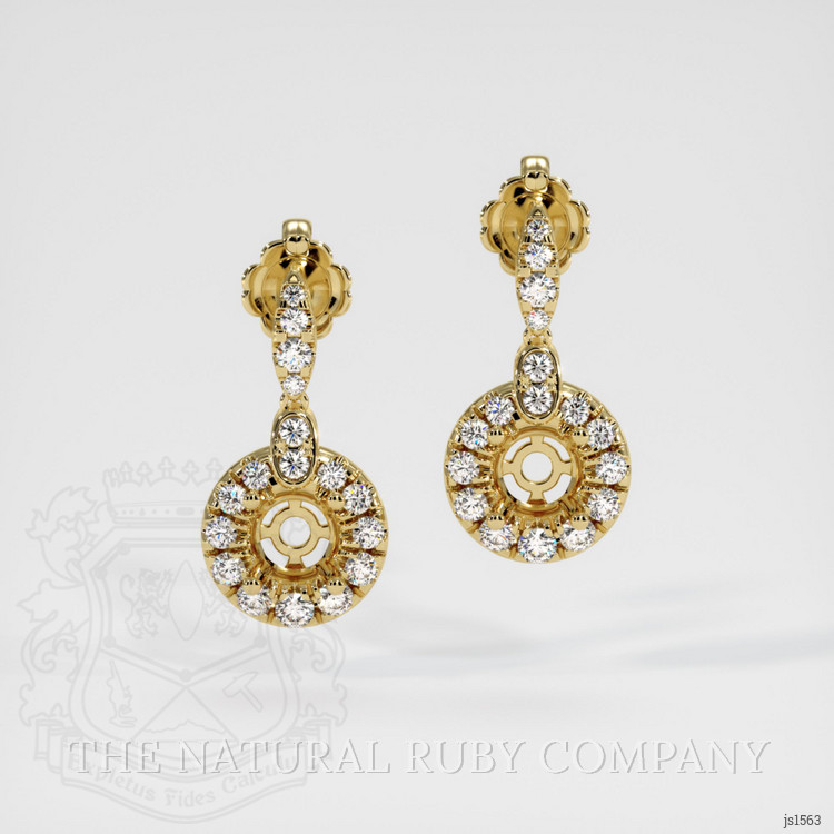 14K Yellow Gold Pave Earring Setting