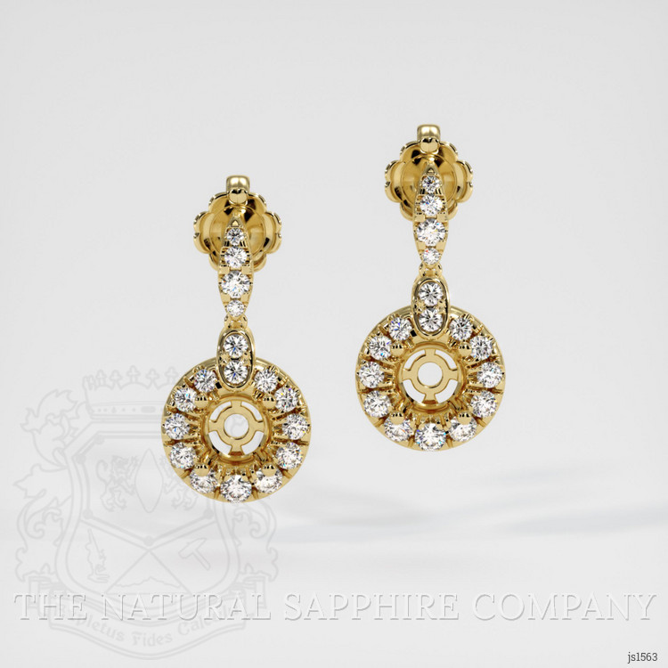 14K Yellow Gold Pave Earring Setting