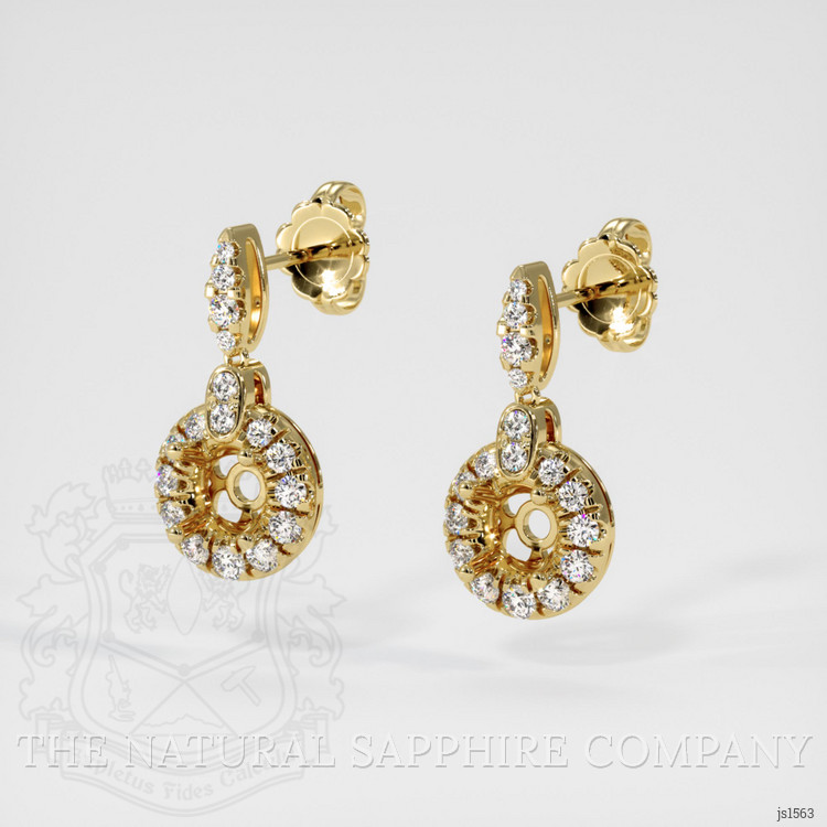 18K Yellow Gold Pave Earring Setting