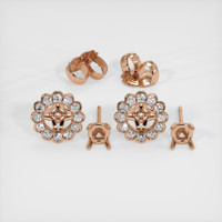 14K Rose Gold Halo Earring Setting Image