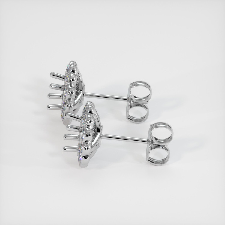 14K White Gold Halo Earring Setting
