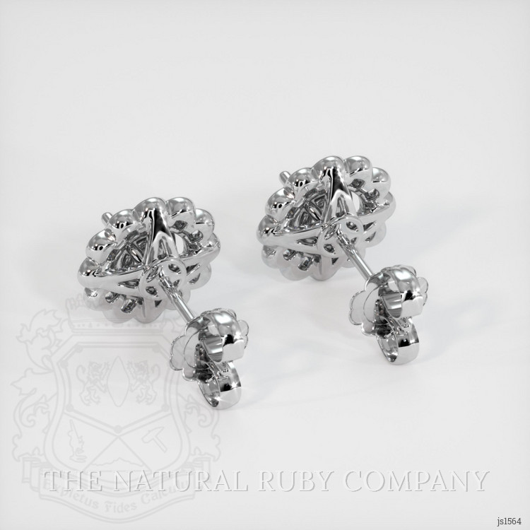 14K White Gold Halo Earring Setting