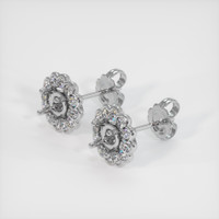 18K White Gold Halo Earring Setting Image