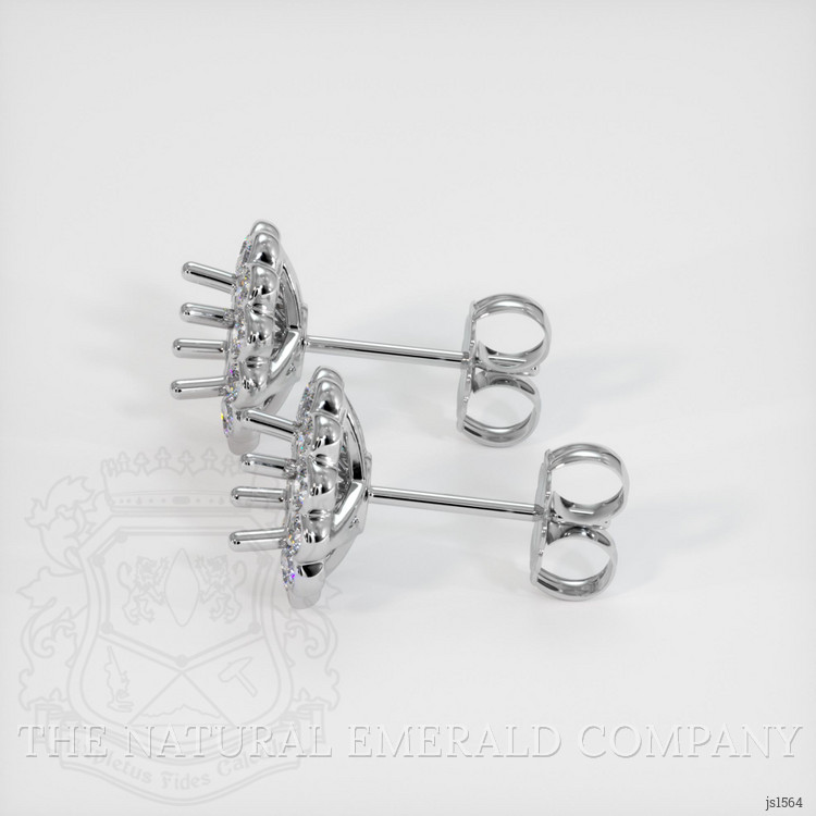 18K White Gold Halo Earring Setting