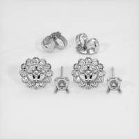18K White Gold Halo Earring Setting Image