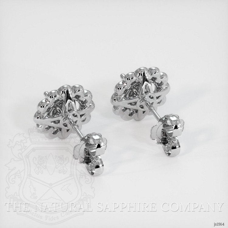 18K White Gold Halo Earring Setting