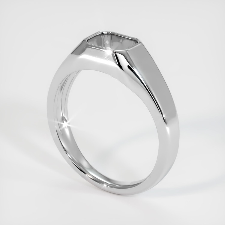14K White Gold Men's Ring Setting