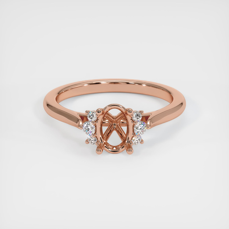 14K Rose Gold Accent Stones Ring Setting