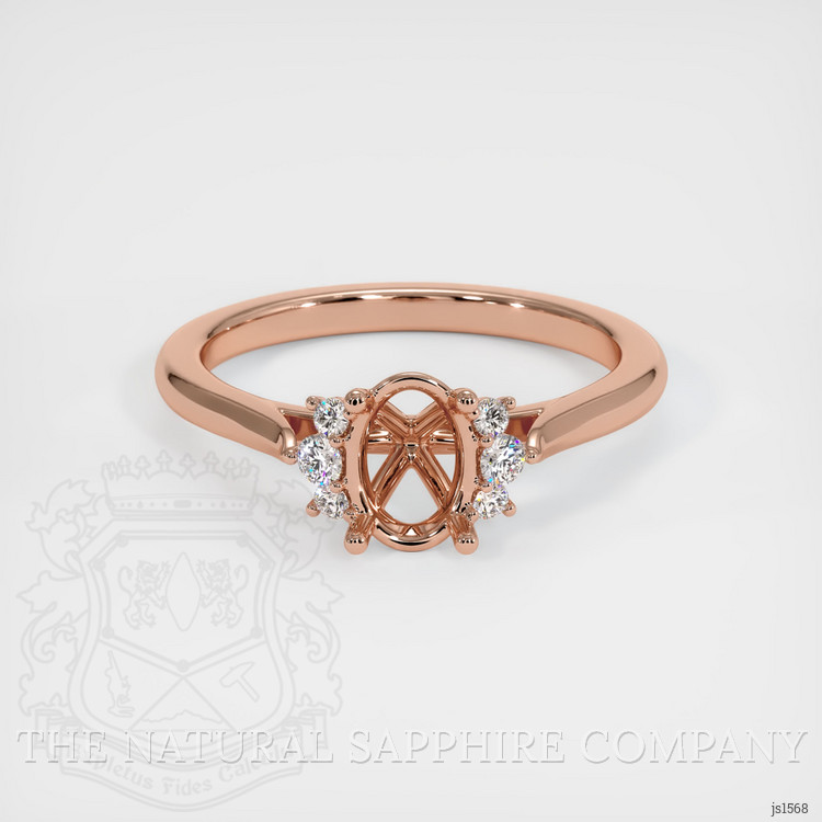 14K Rose Gold Accent Stones Ring Setting