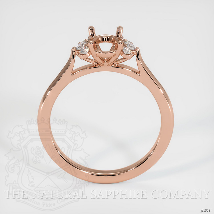 14K Rose Gold Accent Stones Ring Setting