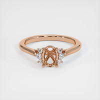 18K Rose Gold Accent Stones Ring Setting Image