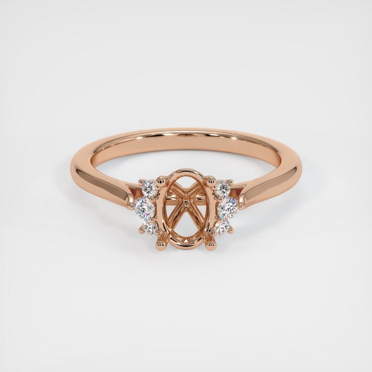18K Rose Gold Accent Stones Ring Setting