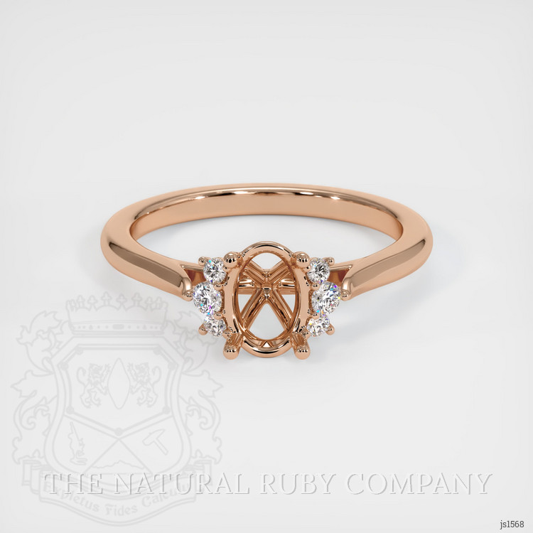 18K Rose Gold Accent Stones Ring Setting