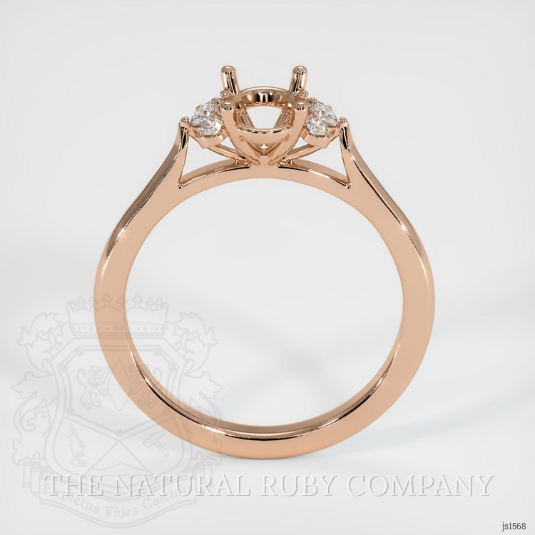18K Rose Gold Accent Stones Ring Setting