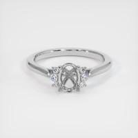 14K White Gold Accent Stones Ring Setting Image