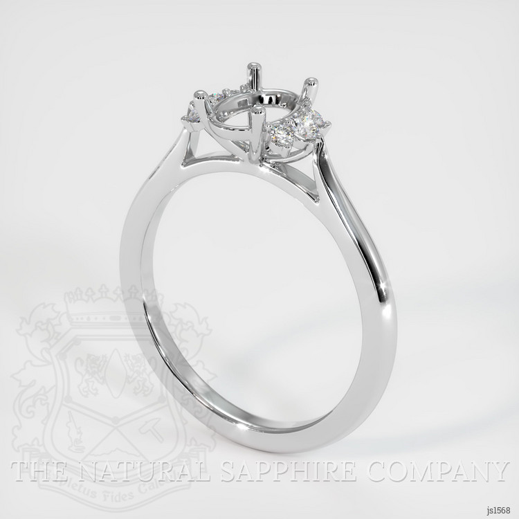18K White Gold Accent Stones Ring Setting