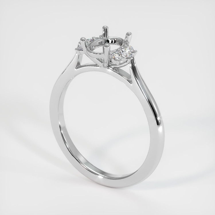 18K White Gold Accent Stones Ring Setting