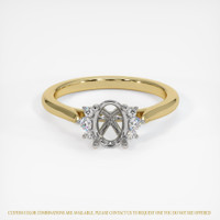 14K White & Yellow Accent Stones Ring Setting Image