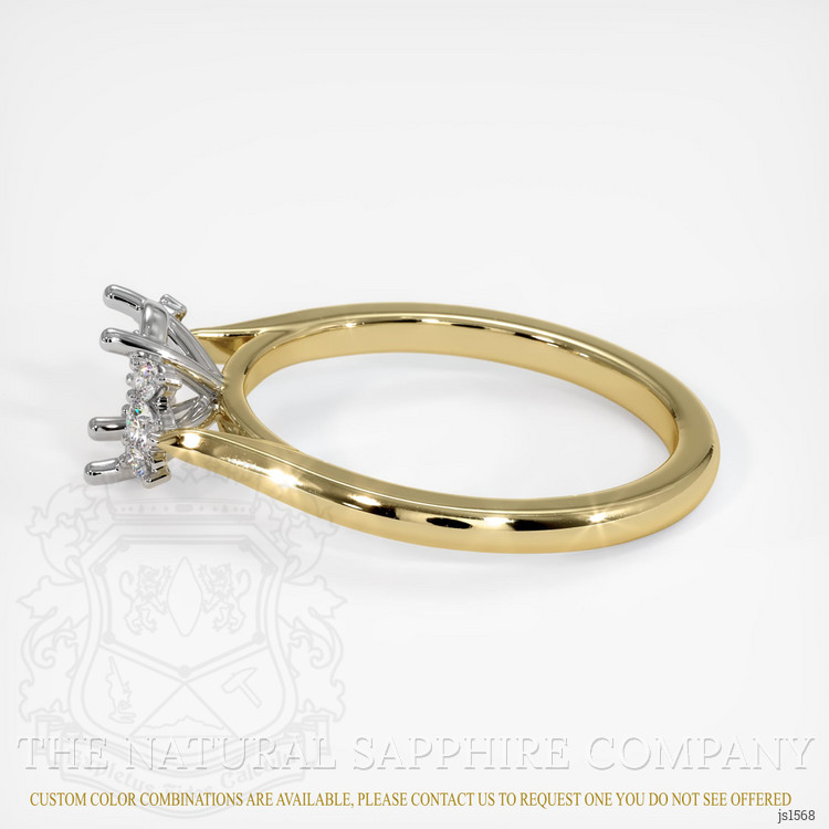 14K White & Yellow Accent Stones Ring Setting