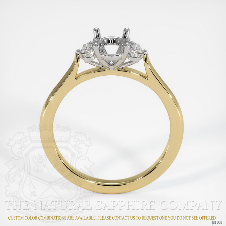 14K White & Yellow Accent Stones Ring Setting