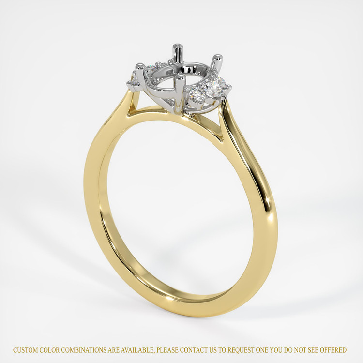 18K White & Yellow Accent Stones Ring Setting