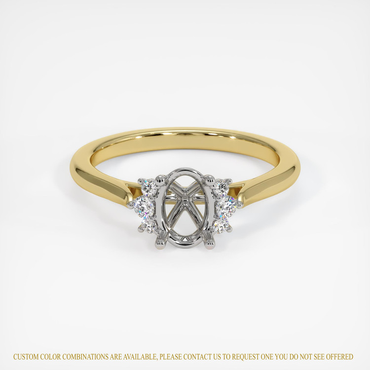 18K White & Yellow Accent Stones Ring Setting