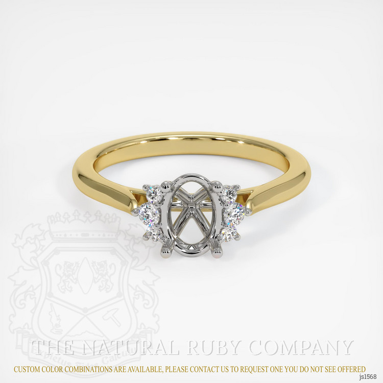 18K White & Yellow Accent Stones Ring Setting